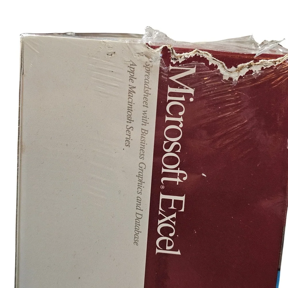Vintage Microsoft Excel 3.0 Apple Macintosh 1991 Big Box Sealed NOS Mac‎ OS 90s